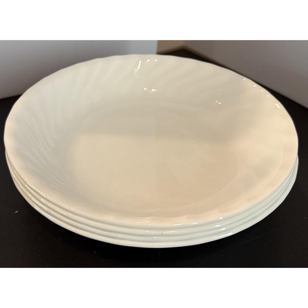 Corelle Enhancements Cereal Pasta Bowl 8.5" White Swirl Vitrelle USA Set Of 4